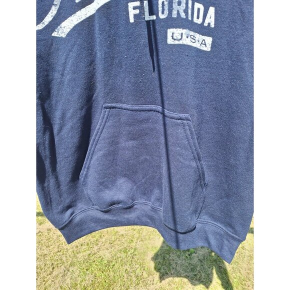 Gildan Surf,Sun,Sand Miami Florida Hoodie Sweatshirt Men S Blue Heavy Blend Tag - Picture 2 of 6